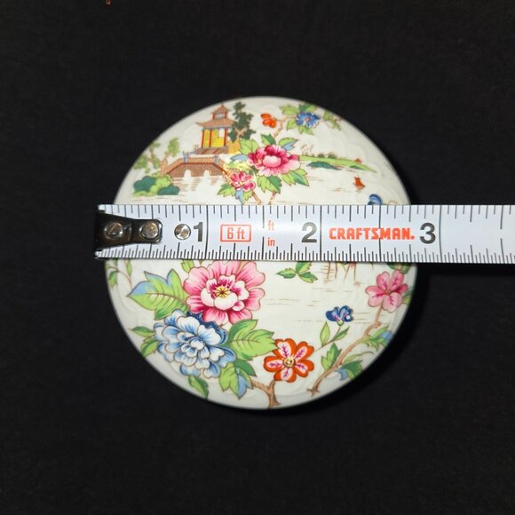 Crown Staffordshire Pagoda Fine Bone China Trinket Box Gold Trim Made In England - Picture 6 of 9